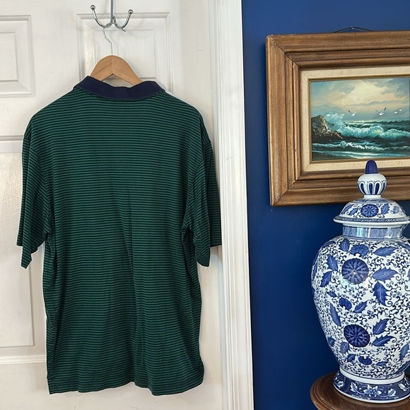 Men’s Amen Corner Blue & Green Striped Cotton Master’s Polo Size Large - Picture 6 of 6